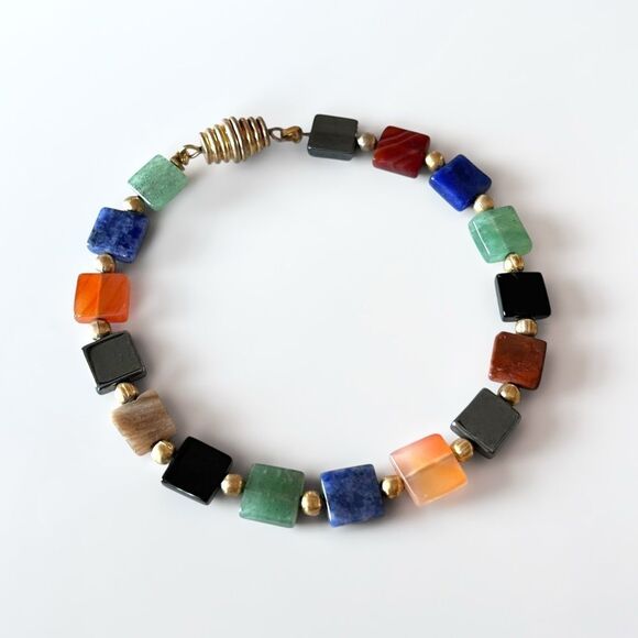 Vintage Multi Gemstone Beaded Bracelet - Picture 1 of 4